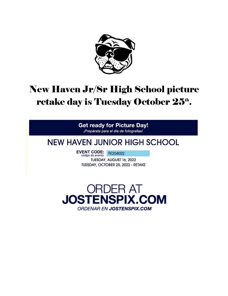 Picture retake day is Tuesday October 25th.