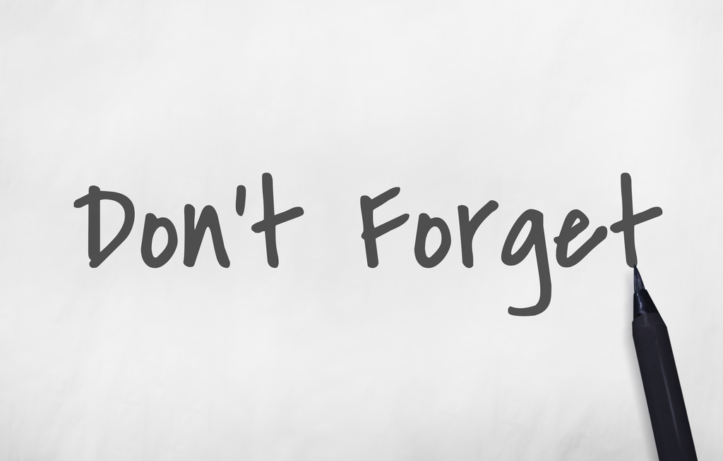 Don't forget reminder note